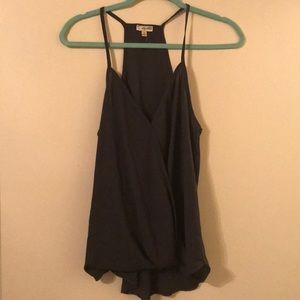 Charcoal Mock Wrap Top